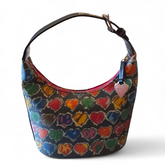 Dooney & Bourke Graffiti Hearts Bucket Bag SH29 BB NWT Y2K Vintage It Bag - Picture 2 of 15